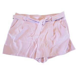 LOFT XL Women's Shorts Solid Lavender Pull-On Stretch‎ Tie Pockets Wide Leg NWT